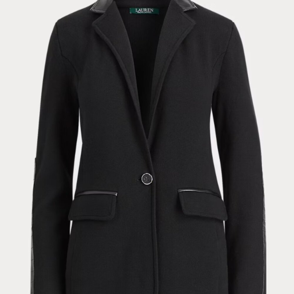 Black Lauren Ralph Lauren combed cotton blend blazer